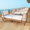 Outdoor Rattan Loveseat 2-Seater Wicker Daybed Cloud Cushions 800 Lb Natural/Off White